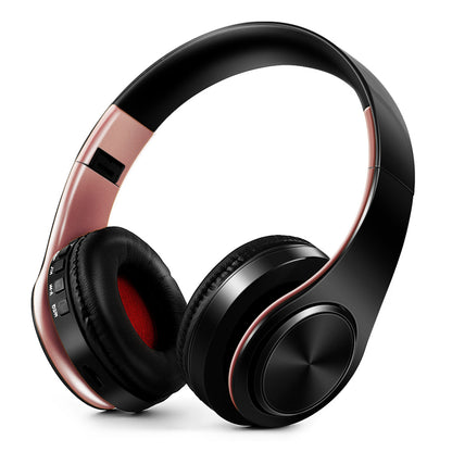 Gold Wireless Bluetooth Headphones for Men Gift, Stereo Headset with Built-in MIC & 3.5mm AUX Jack for iPhone Samsung