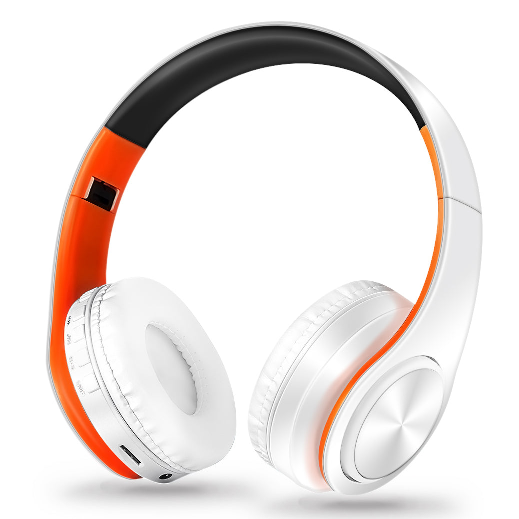 Gold Wireless Bluetooth Headphones for Men Gift, Stereo Headset with Built-in MIC & 3.5mm AUX Jack for iPhone Samsung