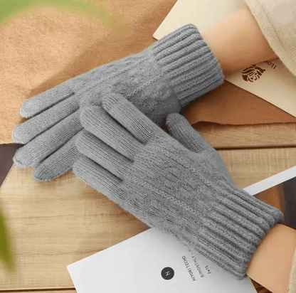 Winter Touchscreen Fleece Gloves for Men and Women with Warm Wool Knit Lining