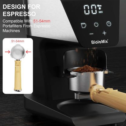 BioloMix Automatic Burr Coffee Grinder With 30 Grind Settings And Visual Bean Hopper For Espresso A 4
