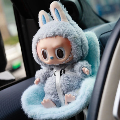 Labubu Doll Car Seat, Adorable Safety Seat with Air Vent, Aromatherapy Function & Stylish Car Decor