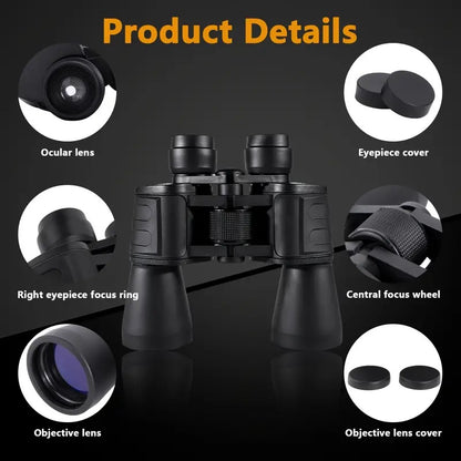 20x50 Military Binoculars For Hunting HighMagnification BAK4 Prism Long Range Telescope 3