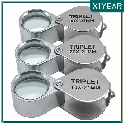10 to 30X Foldable Pocket Loupe Magnifier for Jewelry Diamond Inspection and Reading