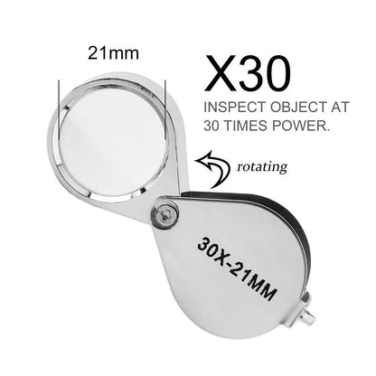 10 To 30X Foldable Pocket Loupe Magnifier For Jewelry Diamond Inspection And Reading 2