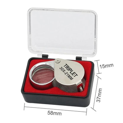 10 To 30X Foldable Pocket Loupe Magnifier For Jewelry Diamond Inspection And Reading 4