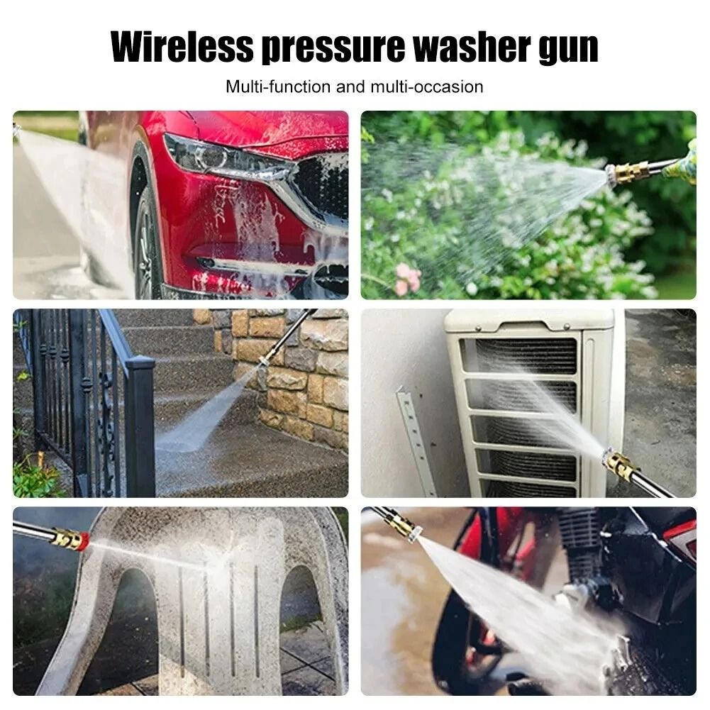 60BAR Wireless High Pressure Car Wash Gun With Self Priming And 300W Motor For Auto And Home Cleani 5
