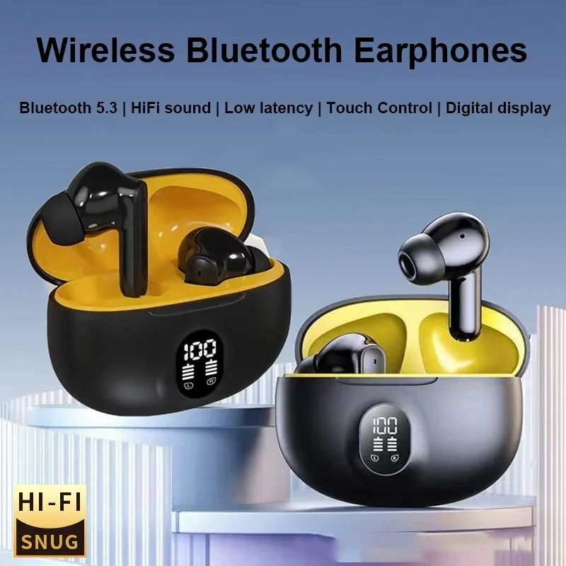 S510 TWS Wireless Headphones with LED Display and Bluetooth 5.3 for Stereo Sound and Hands-Free Listening