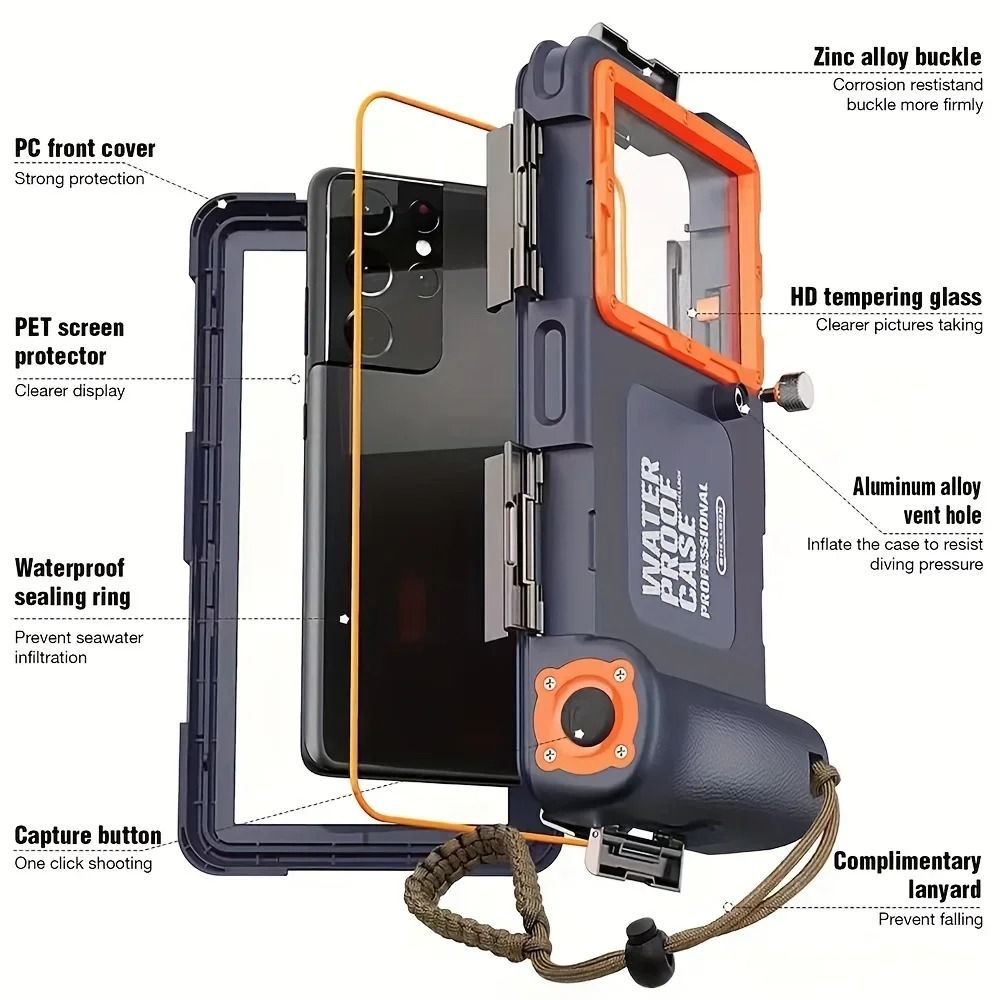 Waterproof Phone Case With Diving Protection For Phones Up To 68in 2