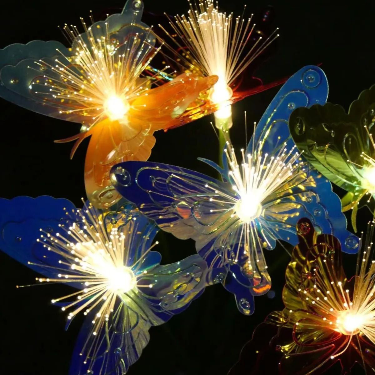 Solar LED Fiber Optic Butterfly Garden Light With 6 Heads Outdoor Lawn And Yard Decoration Light 3