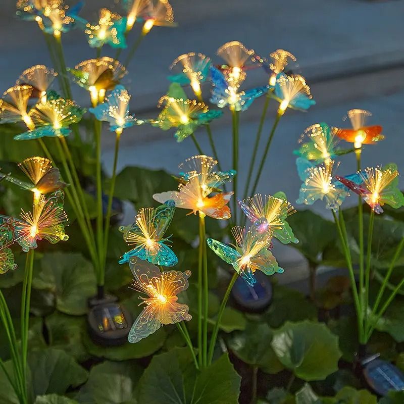Solar LED Fiber Optic Butterfly Garden Light With 6 Heads Outdoor Lawn And Yard Decoration Light 4