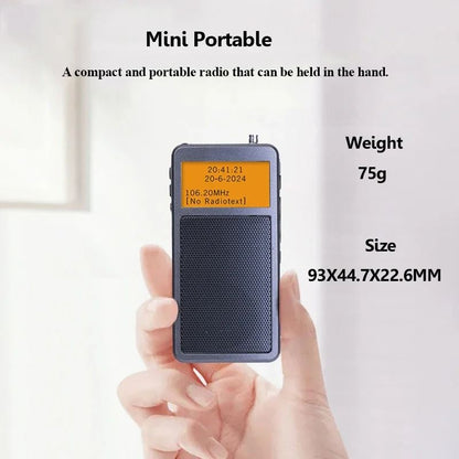 Mini Bluetooth Pocket Radio With Alarm Clock And Backlit Display For FM Stereo And Portable Wireles 4