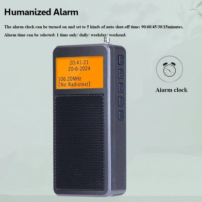 Mini Bluetooth Pocket Radio With Alarm Clock And Backlit Display For FM Stereo And Portable Wireles 5