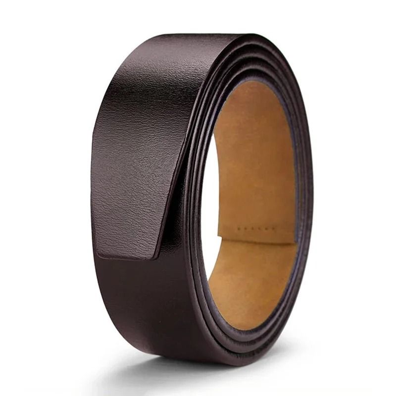Black And Brown Genuine Leather Belt Strap Without Buckle  Plus Size Waist Belts In 130 To 150 Cm L 7