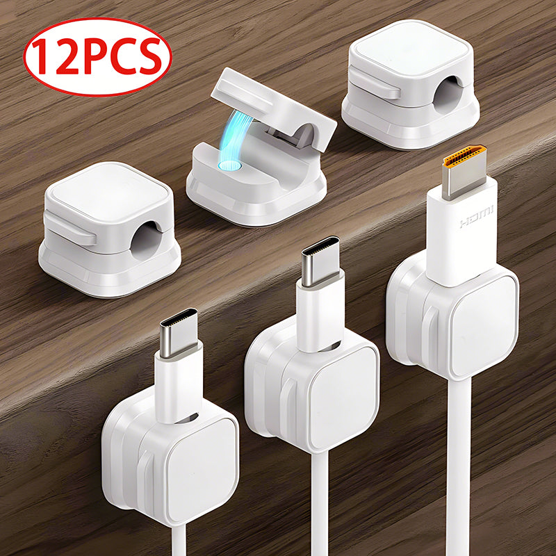 Adhesive Magnetic Cable Clip Cable Holder Wire Keeper Cord Cable Organizer for Home Office & Under Desk Cable Management