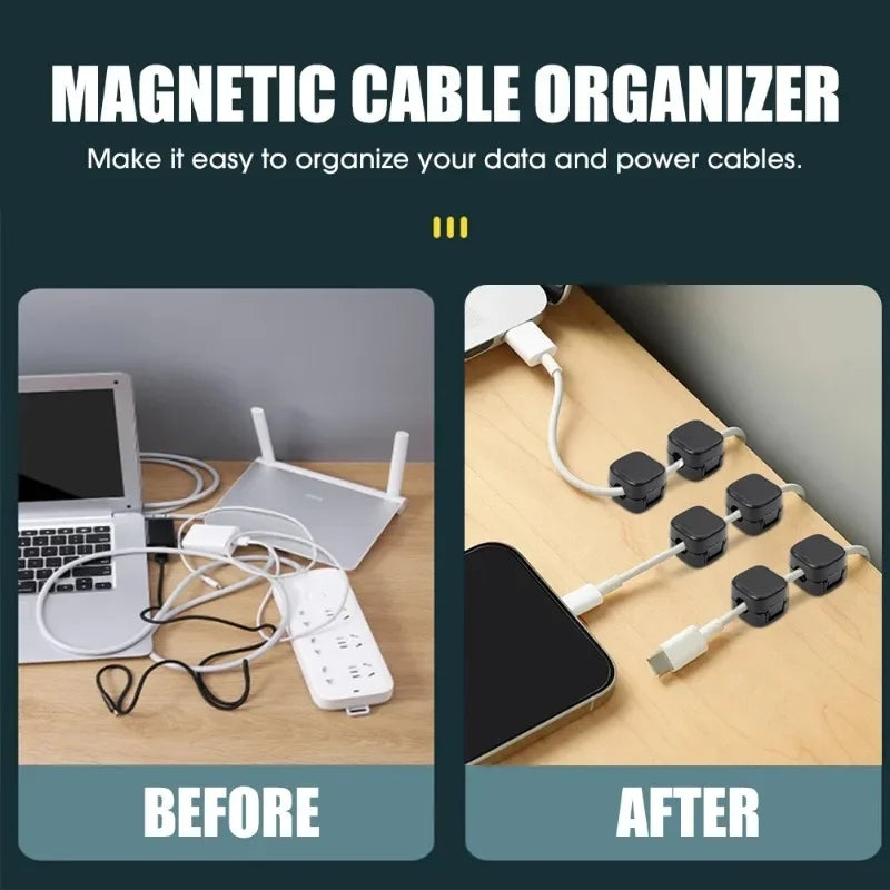 Adhesive Magnetic Cable Clip Cable Holder Wire Keeper Cord Cable Organizer For Home Office  Under D 5