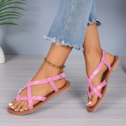 Women Casual Flat Sandals With Clip On Design In Brown For Comfort And Daily Wear 8