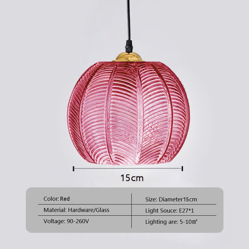 Nordic Glass Pendant Light Green Leaf Pattern, Lighting For Living Room Dining Room, Hotel Study Bedroom