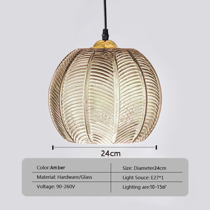 Nordic Glass Pendant Light Green Leaf Pattern, Lighting For Living Room Dining Room, Hotel Study Bedroom