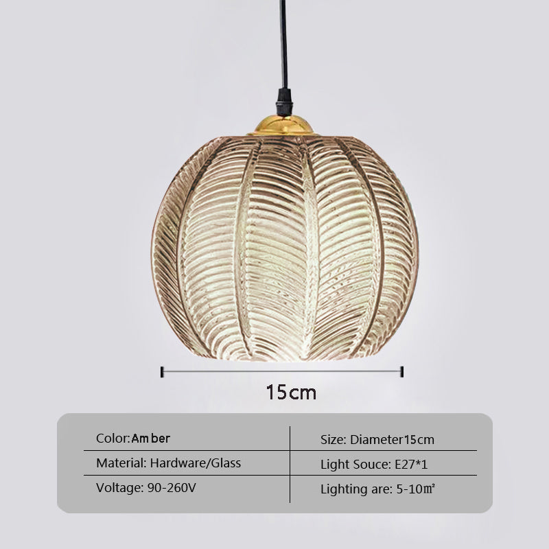 Nordic Glass Pendant Light Green Leaf Pattern, Lighting For Living Room Dining Room, Hotel Study Bedroom