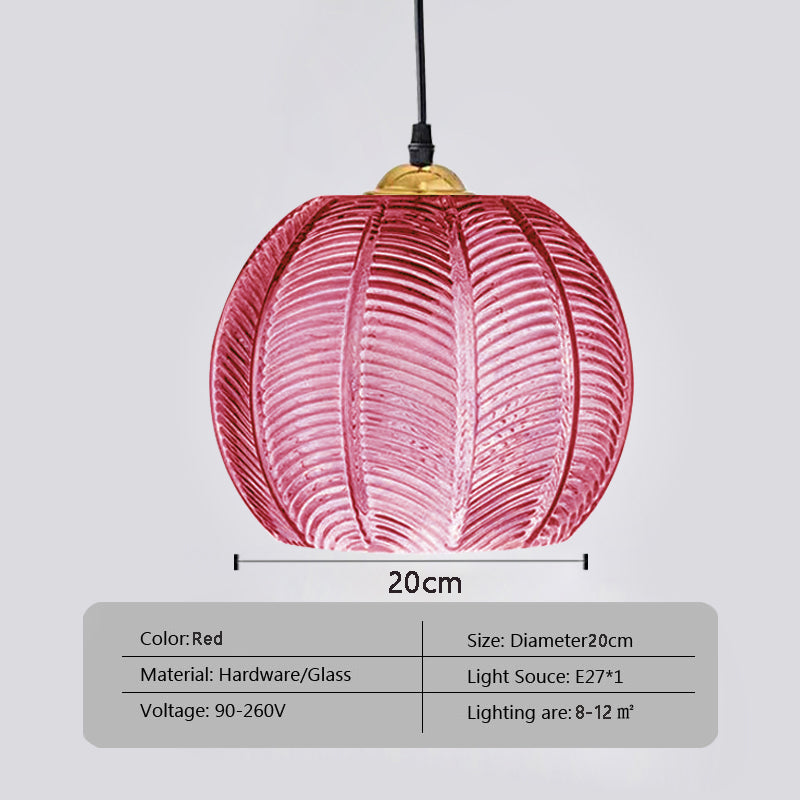 Nordic Glass Pendant Light Green Leaf Pattern, Lighting For Living Room Dining Room, Hotel Study Bedroom