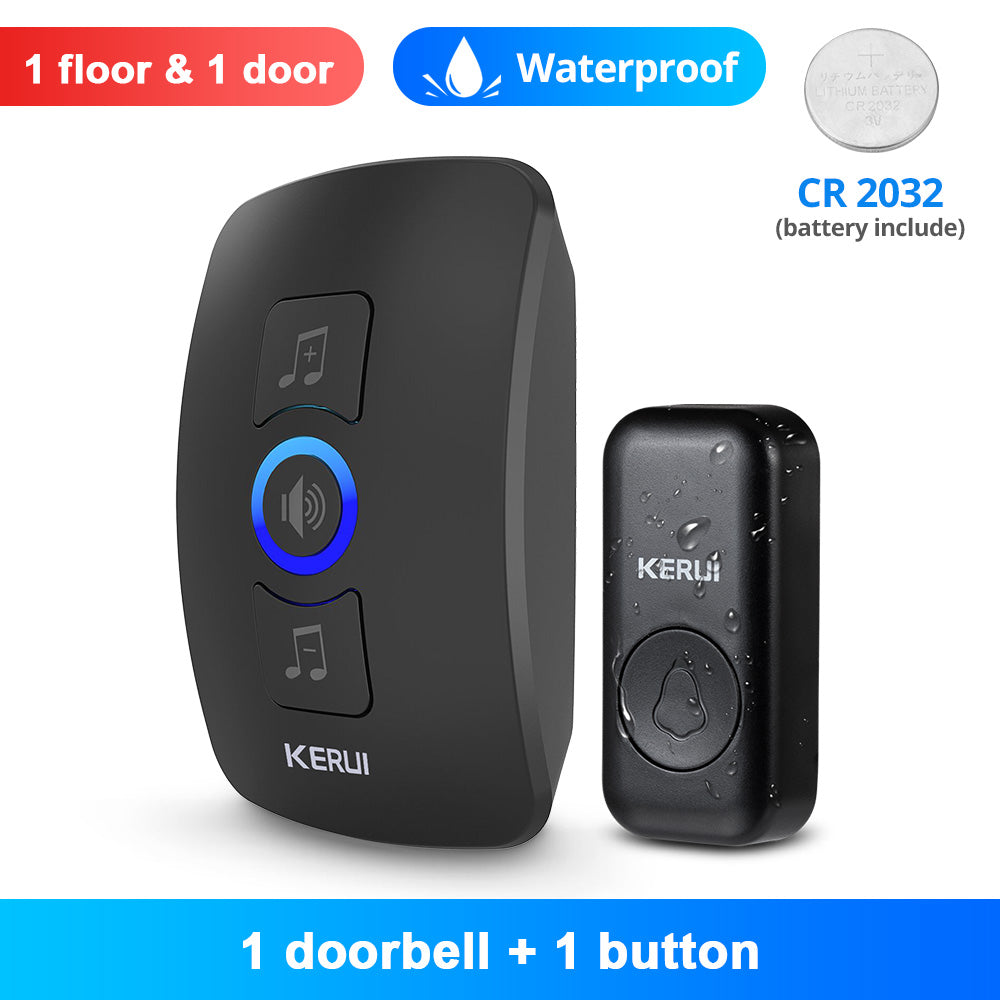 Smart Home Outdoor Wireless Doorbell Waterproof Chime Kit LED Flash Security Alarm  House Welcome M 6