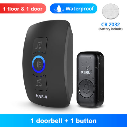 Smart Home Outdoor Wireless Doorbell Waterproof Chime Kit LED Flash Security Alarm  House Welcome M 6