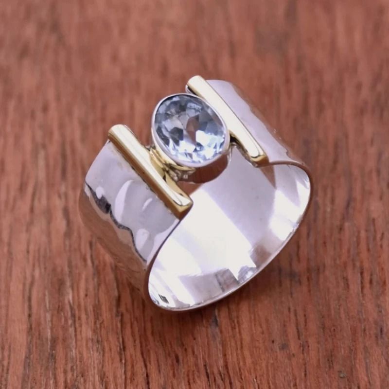 Elegant Wide Band Zirconia Ring For Women With Bold Geometric Style And Vintage Charm 2