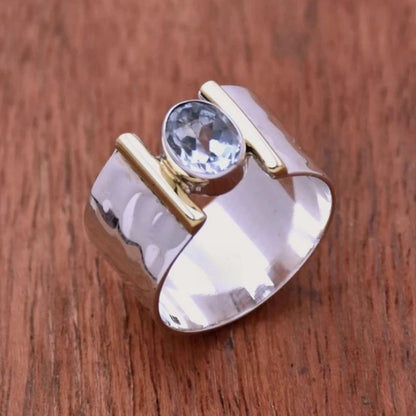 Elegant Wide Band Zirconia Ring For Women With Bold Geometric Style And Vintage Charm 2