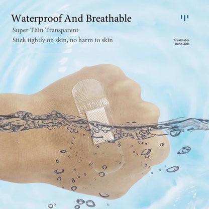 Waterproof Transparent Wound Plasters, Anti-Bacterial Adhesive Medical Bandages for First Aid, Travel & Home Use