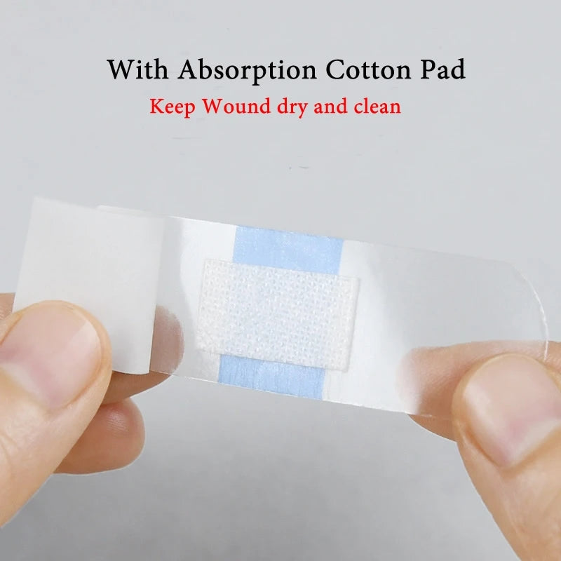 Waterproof Transparent Wound Plasters, Anti-Bacterial Adhesive Medical Bandages for First Aid, Travel & Home Use