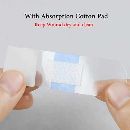 Waterproof Transparent Wound Plasters, Anti-Bacterial Adhesive Medical Bandages for First Aid, Travel & Home Use