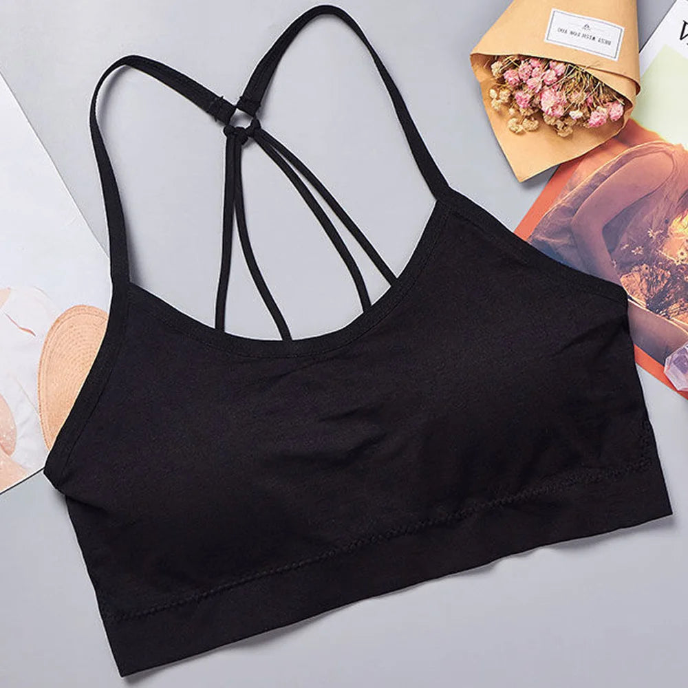 Ultimate Women Seamless Sports Bra, Full Coverage Yoga Crop Top with Wide Straps for Maximum Comfort & Support