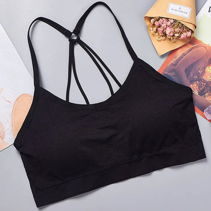 Ultimate Women Seamless Sports Bra, Full Coverage Yoga Crop Top with Wide Straps for Maximum Comfort & Support