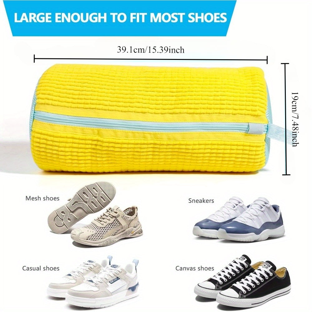 Shoe Washing Machine Bag for All Shoe Types,Heavy Duty Chenille Fabric,,Machine Washable Cleaning Bag