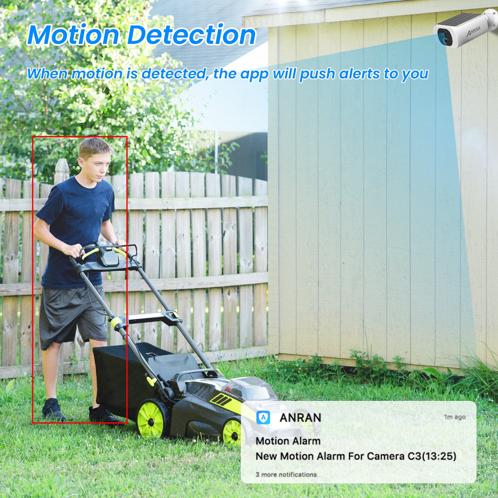 2K Outdoor Solar Security Camera, Wireless WiFi, Built In Battery, Human Detection, Flash Alarm & Night Vision