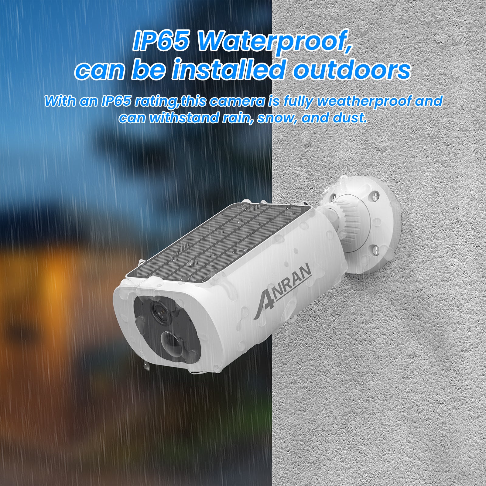 2K Outdoor Solar Security Camera, Wireless WiFi, Built In Battery, Human Detection, Flash Alarm & Night Vision