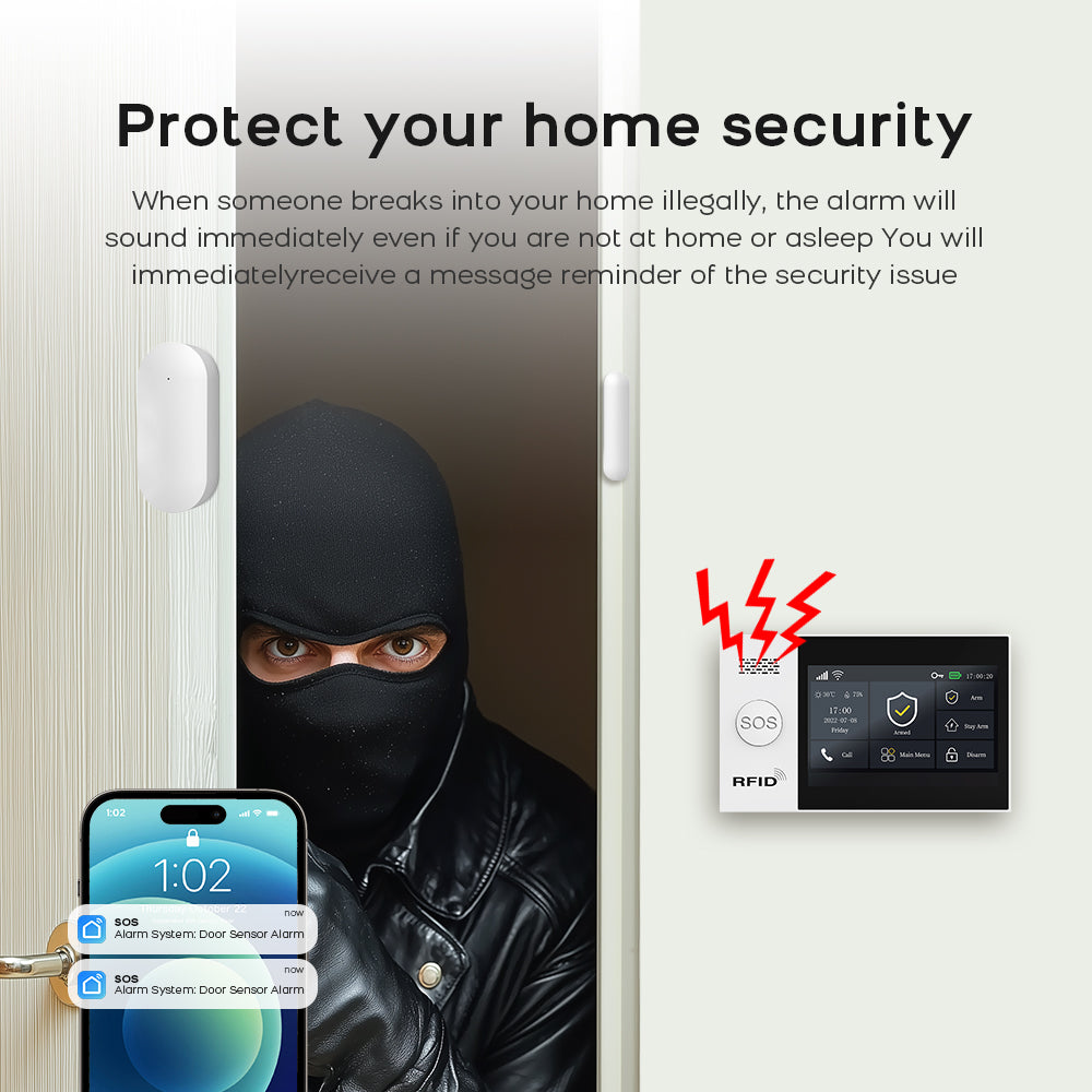 Tuya Smart Life 4G Home Alarm Security System Kit WiFi AlexaReady With Door  Motion Sensor Protecti 4
