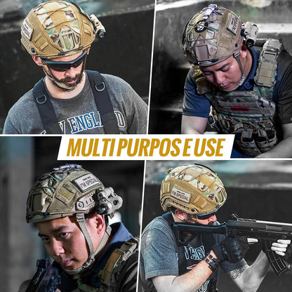 Airsoft Tactical Helmet Cover for MH PJ BJ Fast OPS Core, Camouflage Military Cloth Shell with Adjustable Elastic Cord