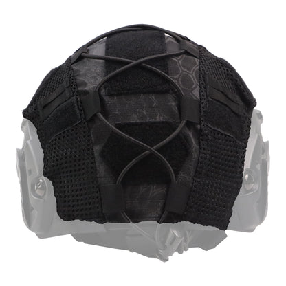 Airsoft Tactical Helmet Cover for MH PJ BJ Fast OPS Core, Camouflage Military Cloth Shell with Adjustable Elastic Cord