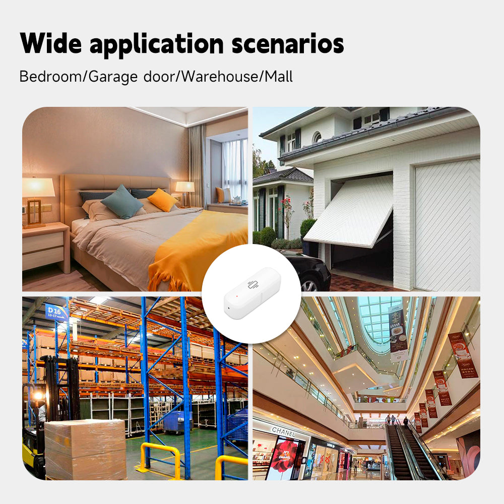 WiFi Tuya Smart Life Vibration Sensor, Motion Shock Alarm with App Control Security Monitor for Home and Door Window