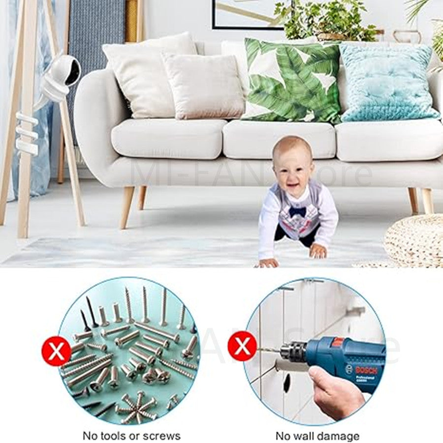 Adjustable Baby Monitor Camera Holder Stand, Flexible Silica Gel Wall Mount Cradle Bracket, Hole-Free Twist Hose