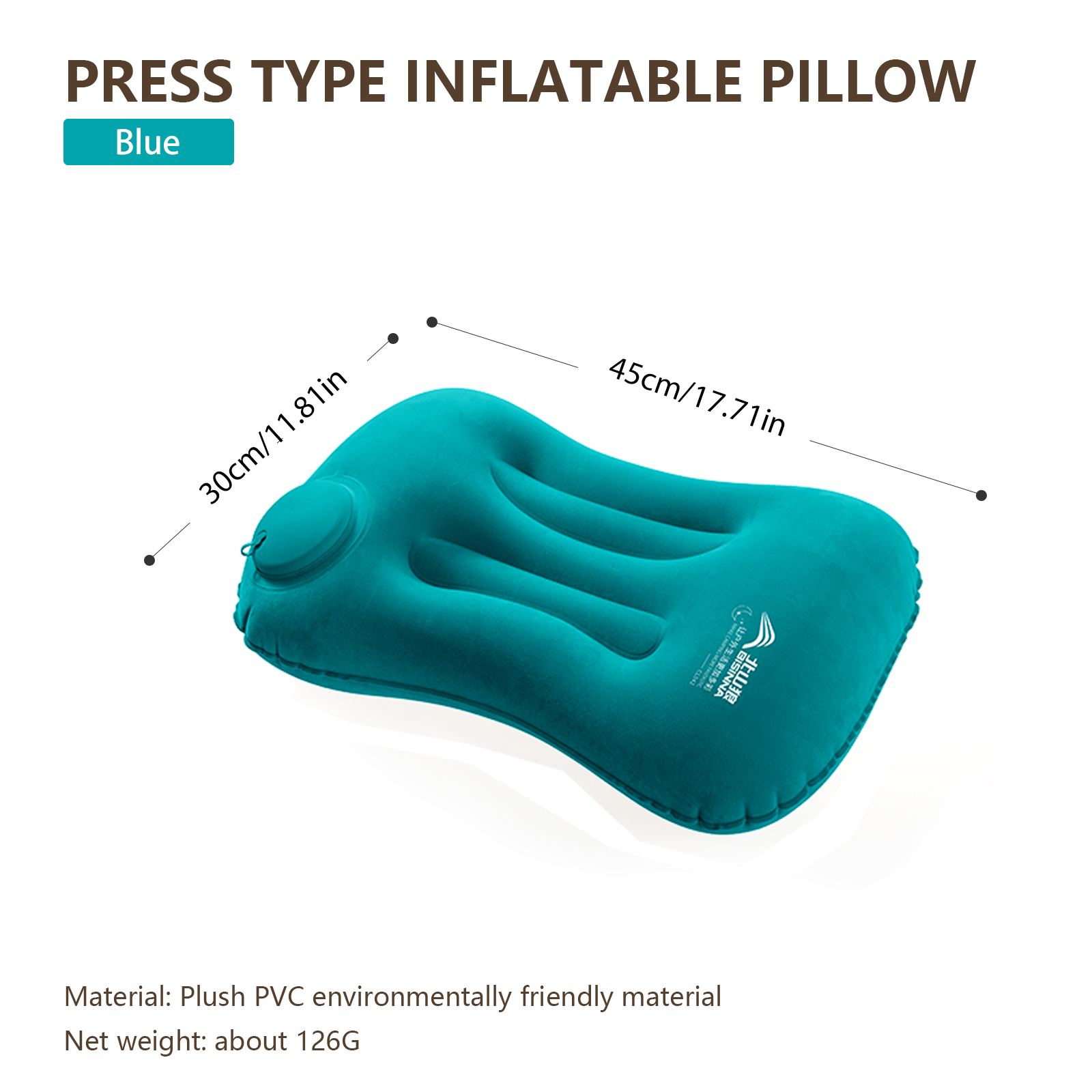 Camping Inflatable Pillow, Portable Ultralight Travel & Hiking Air Pillow with Built in Pump for Neck & Lumbar Support