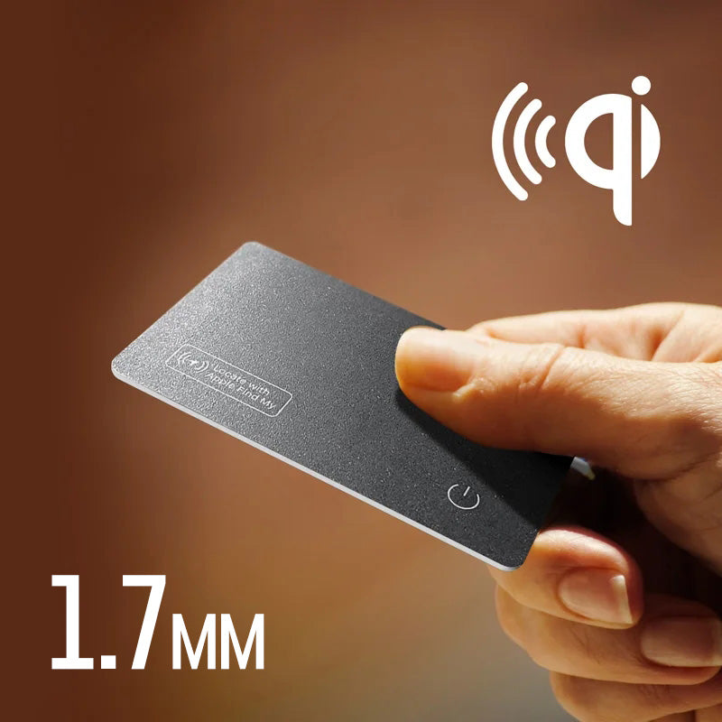 Smart Wireless Charging GPS Locator Card Wallet, Mini Tag Tracker for iPhone Apple Devices, Find My AirTag Replacement