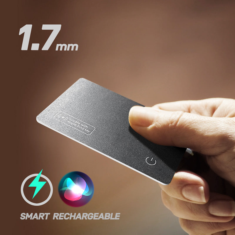 Smart Wireless Charging GPS Locator Card Wallet, Mini Tag Tracker for iPhone Apple Devices, Find My AirTag Replacement