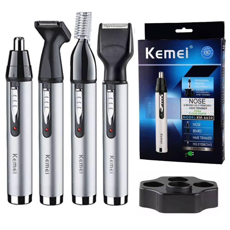 Rechargeable Nose and Ear Hair Trimmer for Men – All-in-One Electric Grooming Kit for Beard, Eyebrows, and Facial Hair