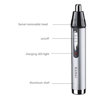 Rechargeable Nose And Ear Hair Trimmer For Men  AllinOne Electric Grooming Kit For Beard Eyebrows A 3