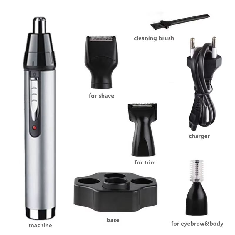 Rechargeable Nose And Ear Hair Trimmer For Men  AllinOne Electric Grooming Kit For Beard Eyebrows A 5