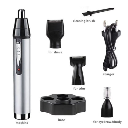 Rechargeable Nose And Ear Hair Trimmer For Men  AllinOne Electric Grooming Kit For Beard Eyebrows A 5