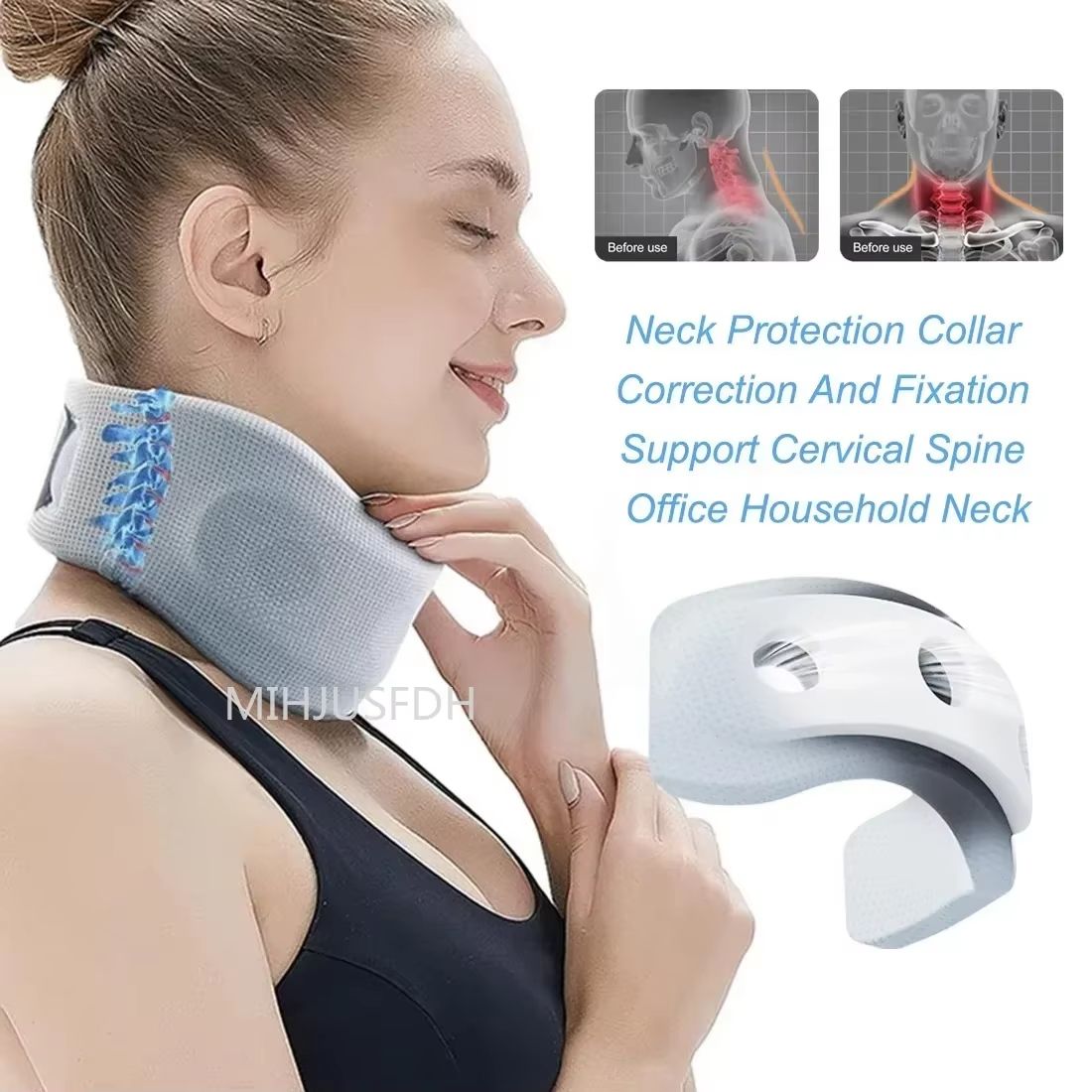 Adjustable Cervical Neck Support Pillow  Soft Foam Travel  Pain Relief Cushion For Airplane Or Home 1