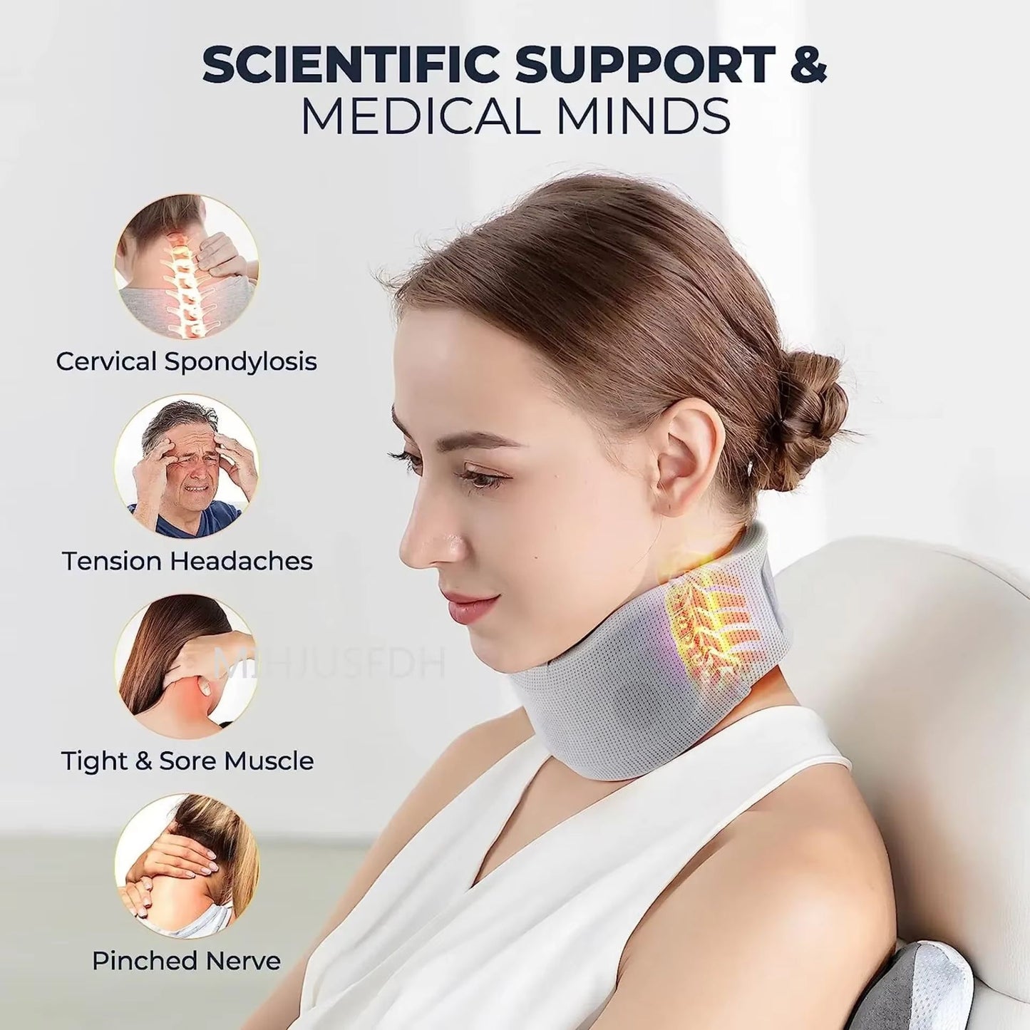 Adjustable Cervical Neck Support Pillow  Soft Foam Travel  Pain Relief Cushion For Airplane Or Home 3